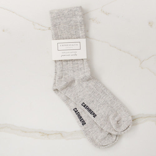 100% Grey Cashmere Socks