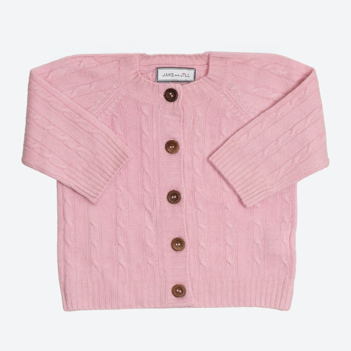 Jake and Jill Pink 100% Cashmere Cardigan - Default Image