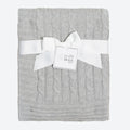 Grey Cable Knit Baby Blanket - Default Image
