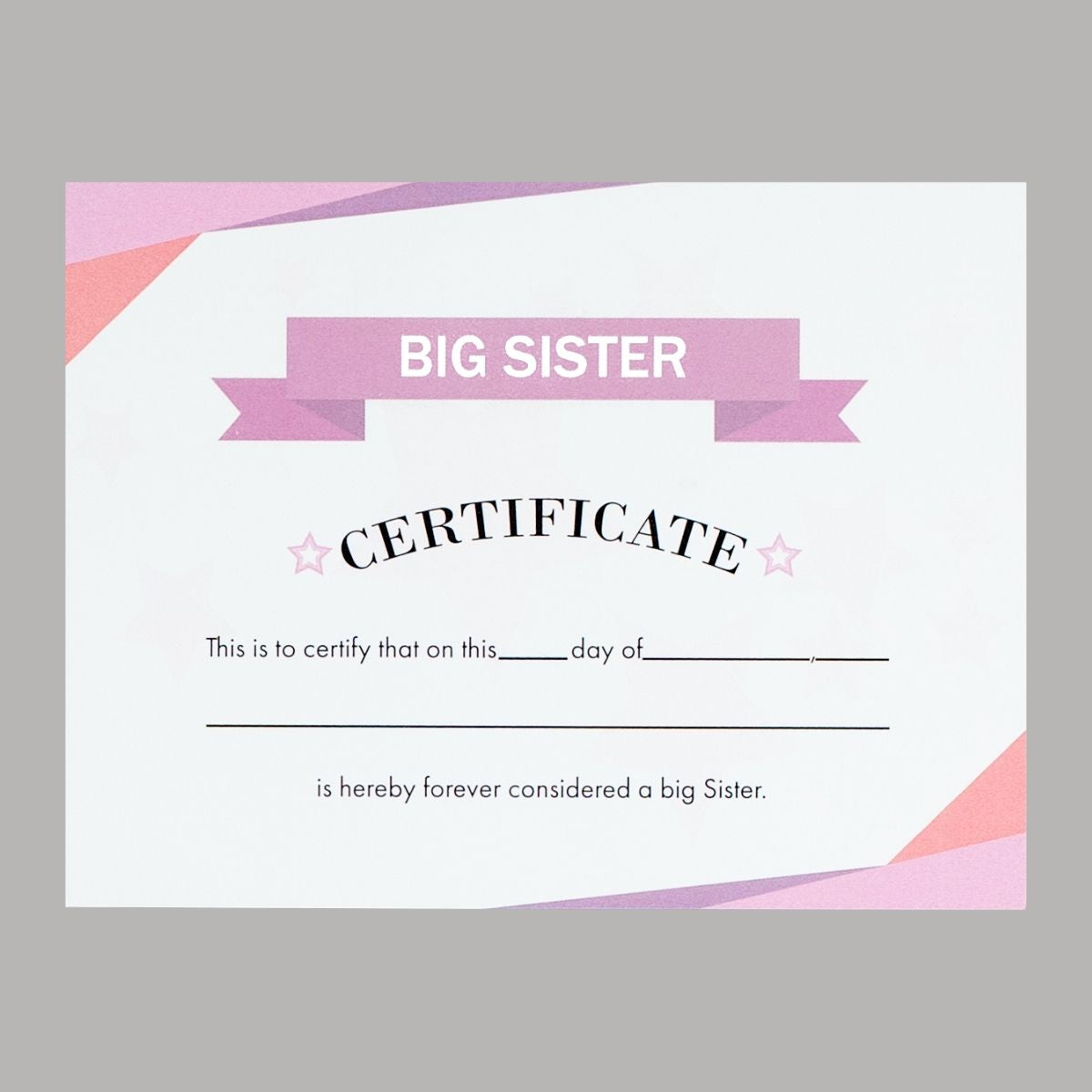 Big Sister Certificate - Default Image